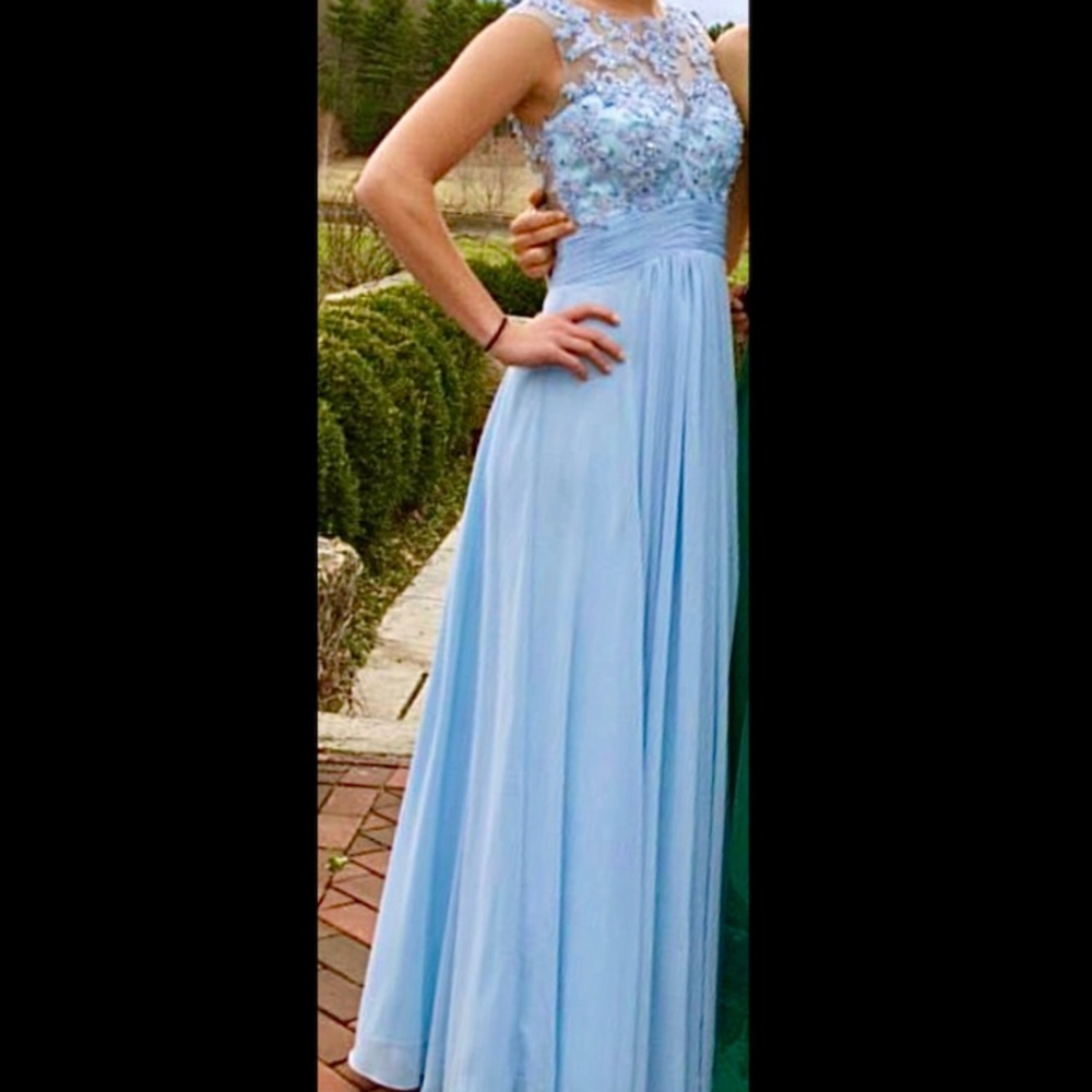 Blue beaded gown